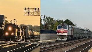 NonStop Train Action on the BNSF Racetrack Metra BNSF Amtrak amp Heritage Units [upl. by Dessma]