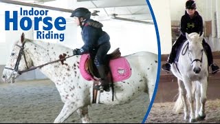 First Time Horse Riding in an Indoor Arena  Crazy8Family [upl. by Hannan]