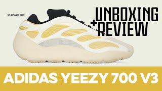 UNBOXINGREVIEW  adidas Yeezy 700 V3 quotSafflowerquot [upl. by Ahtanaram]