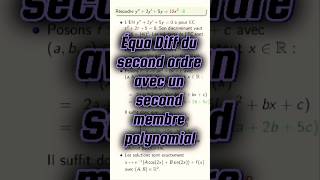 Équation différentielle du second ordre avec un second membre polynomial cpge maths pcsi mpsi [upl. by Abihsot183]