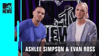 Ashlee Simpson amp Evan Ross Play Dive In  MTV News [upl. by Wildee545]