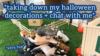 taking down my halloween decorations  chat with me [upl. by Ahsikat237]