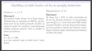 Opstilling af formler ud fra en sproglig beskrivelse [upl. by Tabitha]