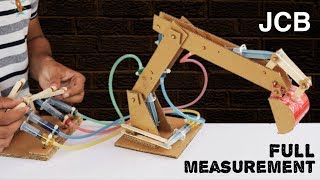 How to Make Hydraulic JCB From Cardboard with Measurement [upl. by Nrobyalc]