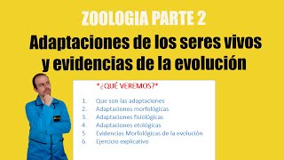 Zoologia Parte 2 Adaptaciones de los seres y vivos evidencias evolutivas [upl. by Ahsienek]