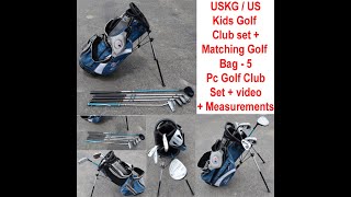 Left Handed USKG US Kids Golf 5 golf Club Junior Golf Set Golf Bag Model WT20 [upl. by Clorinda]