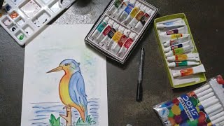 HOW TO DRAW A KINGFISHER BIRD STEP BY STEP EASY [upl. by Anees]