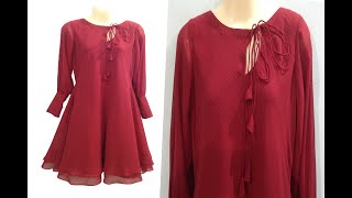 Stylish and Creative peplum Frock\Kurti Cutting and Stitching Tutorial\Cutting Stitching Ideas [upl. by Attenweiler]