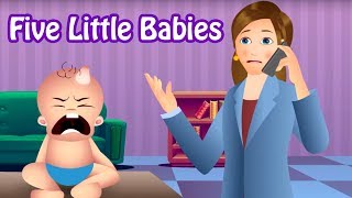 Five Little Babies Jumping On The Bed  English Nursery Rhymes  Songs For Children  Kids Songs [upl. by Gisser15]