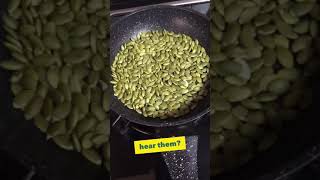 Crunchy ASMR 023 Toast pumpkin seeds using pan on stove  Roasting pumpkin seeds no oil shorts [upl. by Sheeree661]