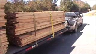 Ford F350 Powerstroke towing rough cut lumber [upl. by Eiddam]