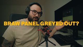 How to fix the braw panel being greyed out  Premiere Pro [upl. by Jabez]