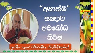 අනාත්ම සඥාව අවබෝධ කිරීම  Ven Galathara Dhammarakkitha Thero [upl. by Odnomra]