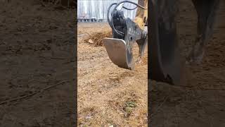 Clearing process of old tree stumps in the forest farm [upl. by Kevyn]