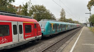 SBahn Stuttgart S3 Langzug 430 077 türkis Ausbildung Backnang n Vaihingen Rot grün rot Sandwich [upl. by Nednerb929]