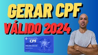 Como Gerar CPF Válidos Online  Gerador de CPF 2024 [upl. by Nosreip]