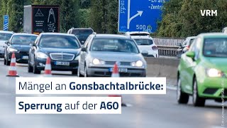 A60 zwischen Dreieck Mainz und Finthen nur noch einspurig [upl. by Llednar]