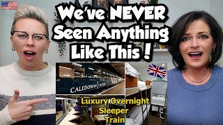 American Couple Reacts Scotland to England Luxury Overnight Sleeper Train The Caledonian WOW [upl. by Mccowyn]