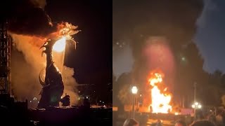 Fantasmic Dragon Engulfed In Flames At Disneyland [upl. by Stalder197]