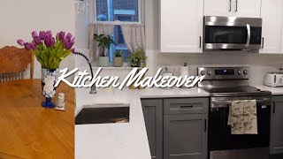 Apartment Series  Kitchen makeover Anthropologie home haul Spring cleaning [upl. by Kienan]