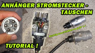 ANHÄNGER STROMSTECKER REPARIEREN  TAUSCHEN  WECHSELN  TUTORIAL  7 POL  VERKABELN  FACTOREM [upl. by Attenaj238]