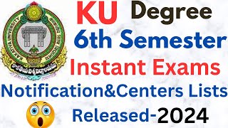 KU Degree 6th Semester Instant Exams Fee NotificationampCentres Lists Released2024ismartedu4u177 [upl. by Bastian514]