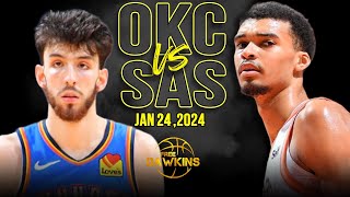 San Antonio Spurs vs OKC Thunder Full Game Highlights  January 24 2024  FreeDawkins [upl. by Thomas]