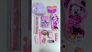 Pink stationery items paper weight pencil box lipstick eraser stationery pencilbox [upl. by Valerlan]