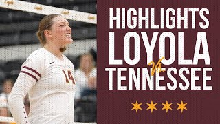 Loyola vs 18 Tennessee  Womens Volleyball Highlights [upl. by Mcgurn144]