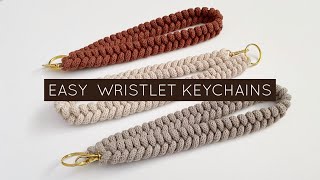 DIY EASY WRISTLET KEYCHAIN TUTORIAL  MACRAME KEYCHAIN  MACRAME WRISTLET  FISHTAIL KEYCHAIN [upl. by Urion]