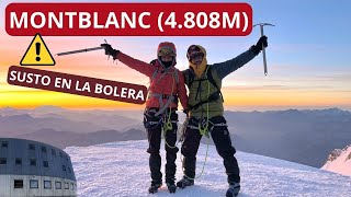 ✅Ascensión 👉al MONT BLANC🏔SOLOS por el refugio de Goûter ⚠️BOLERA💀Le couloir de la mort [upl. by Prudy]