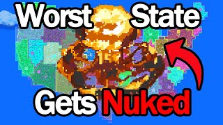 Every 2 Minutes the Worst State gets Nuked United States BattleRoyale WorldBox [upl. by Geminian]