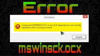 Error MSWINSCKOCX Windows 8 32 Bits [upl. by Ecnaiva430]