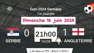 UEFA EURO 2024  Serbie 01 Angleterre en direct sur TF1  Bein Sports 1  RTS 2 16062024 à 21 h [upl. by Lahtnero]