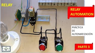 AUTOMATIZACIÓN RELE bobina 24 volt 220 auto retenido relay connetion ⚡⚡ [upl. by Ruella]