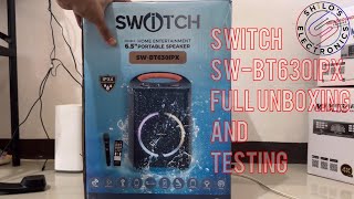 Switch Portable Speaker SWBT630IPX Full Unboxing And Testing [upl. by Columbus704]