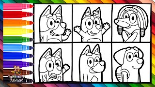 Desenhar e Colorir Bluey e Seus Amigos 🐶❤️🧡💛💚💙💜🌈 Desenhos para Crianças [upl. by Atikahs152]