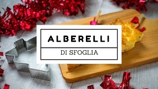 Alberi di pasta sfoglia  ricetta semplice per antipasti di Natale [upl. by Yelnoc]