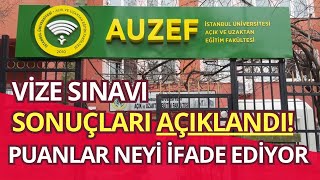 İstanbul Üni AUZEF Güz Dönemi Ara Vize Sınav Sonuçları Açıklandı Puanlar Ne İfade Ediyor [upl. by Patt]