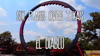 El Diablo Loop Coaster at Six Flags Over Texas [upl. by Ittam]