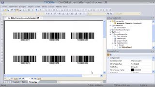 BarcodeEtiketten drucken Etikettenprogramm TFORMer Designer [upl. by Corwun384]