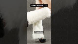 Faux Rabbit Fur Winter Womens Leg Warmers fashion legwarmer womensfashion wintercollection [upl. by Penthea]