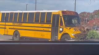 First Student School Buses arriving and parked at the School during School hours from last week [upl. by Atilehs753]