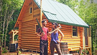 Canadian Couple Builds Their DREAM Home with HANDTOOLS Tiny Log Cabin in the Forest FULL BUILD [upl. by Mylander670]