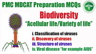 Biodiversity acellular lifevariety of life MCQs  PMC MDCAT Preparation 2022  Chapter Wise MCQs [upl. by Ahsienyt]