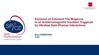 Talks  Terahertz Spintronics 2023  Enzo RONGIONE ICN2 [upl. by Terbecki]