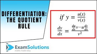 Differentiation  The Quotient Rule  ExamSolutions Maths Revision [upl. by Julia]