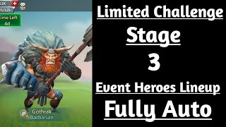 Lords mobile Barbarian limited challenge stage 3 fully autoBarbaric journey stage 3 fully auto [upl. by Claribel]