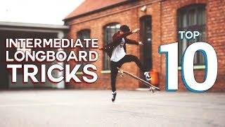 10 EASY TO LEARN LONGBOARD TRICKS intermediate [upl. by Dnarb]