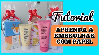 TUTORIAL  COMO EMBRULHAR PRESENTES COM PAPEL SULFITE IMPRESSO  por Fran Moreli [upl. by Auqinahs]